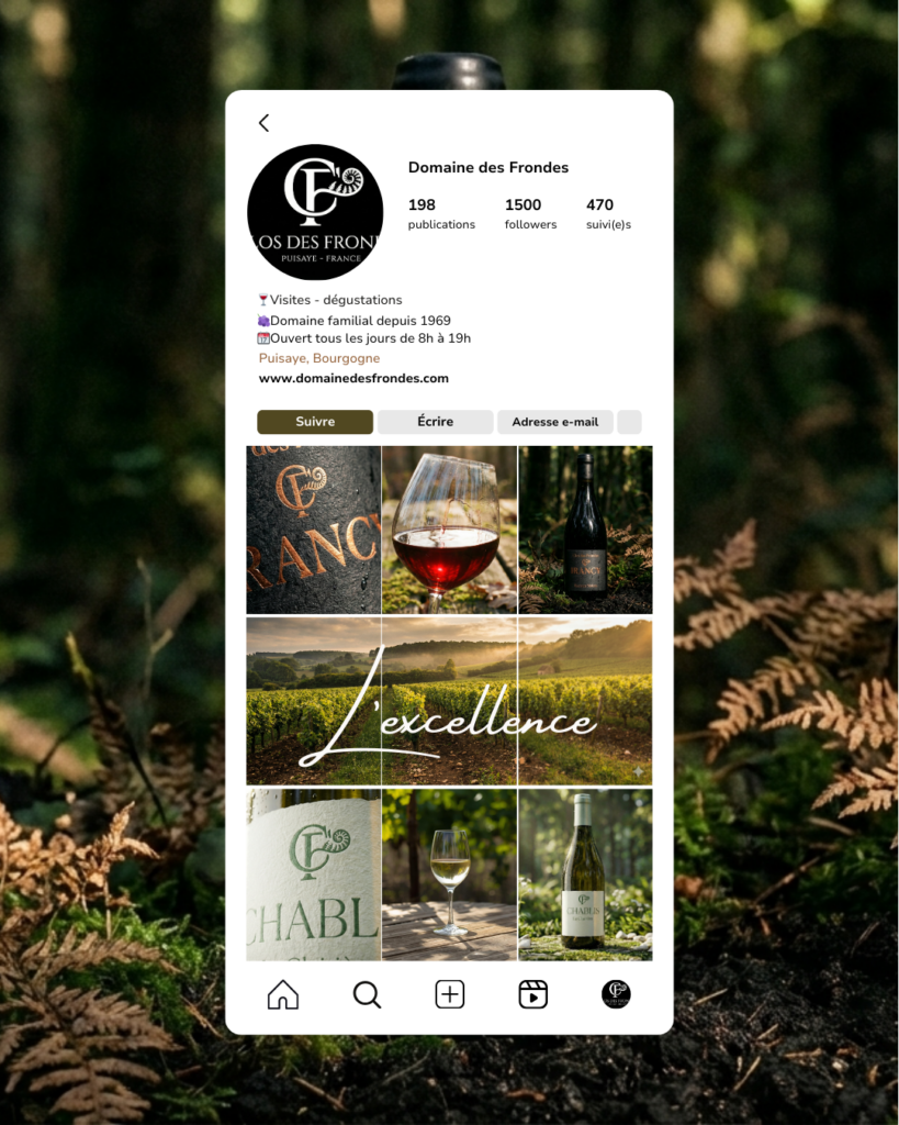 Statégie aperçu feed instagram esthétique Vin Puisaye