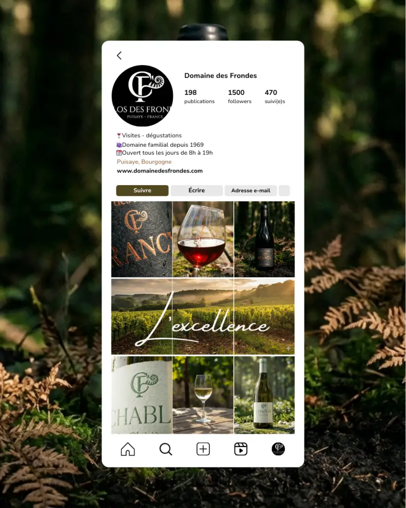 Statégie aperçu feed instagram esthétique Vin Puisaye